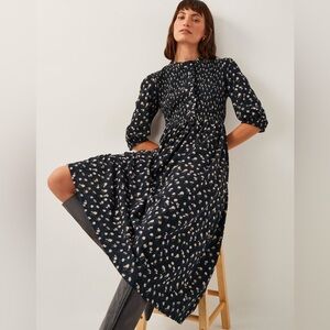 Monsoon Black Orielle Print Jersey Midi Dress